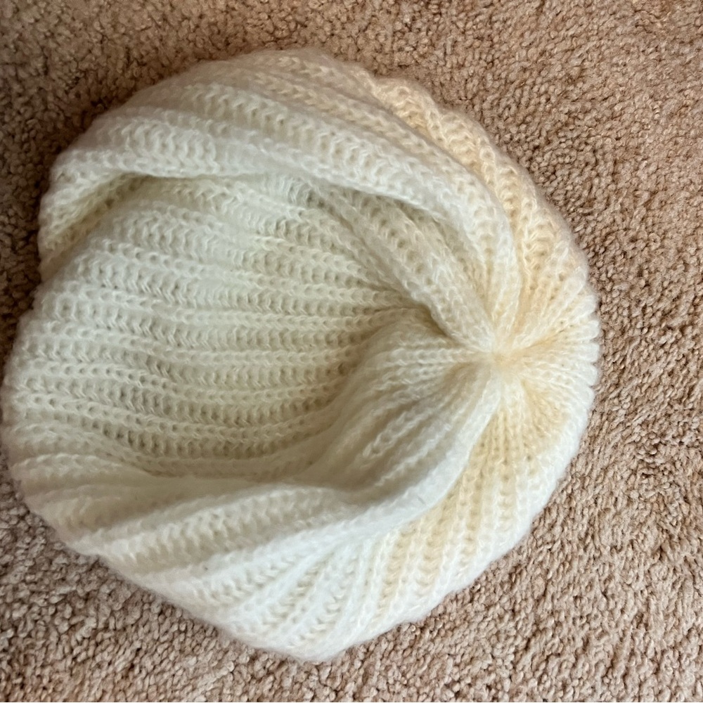 Cream Knit Hat